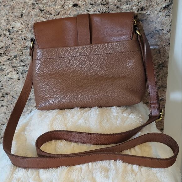 Fossil Tan Leather Crossbody Bag Shoulder Purse - Picture 16 of 16